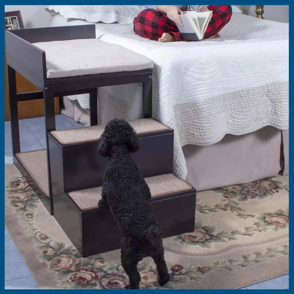 Multi-Level Bed | Pet Stairs for High Beds and Couches | 3 Step System for Small Sized Dogs