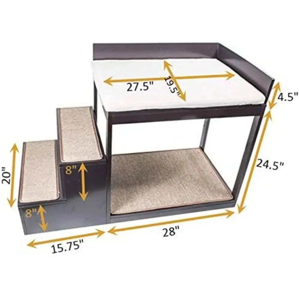 Multi-Level Bed | Pet Stairs for High Beds and Couches | 3 Step System for Small Sized Dogs