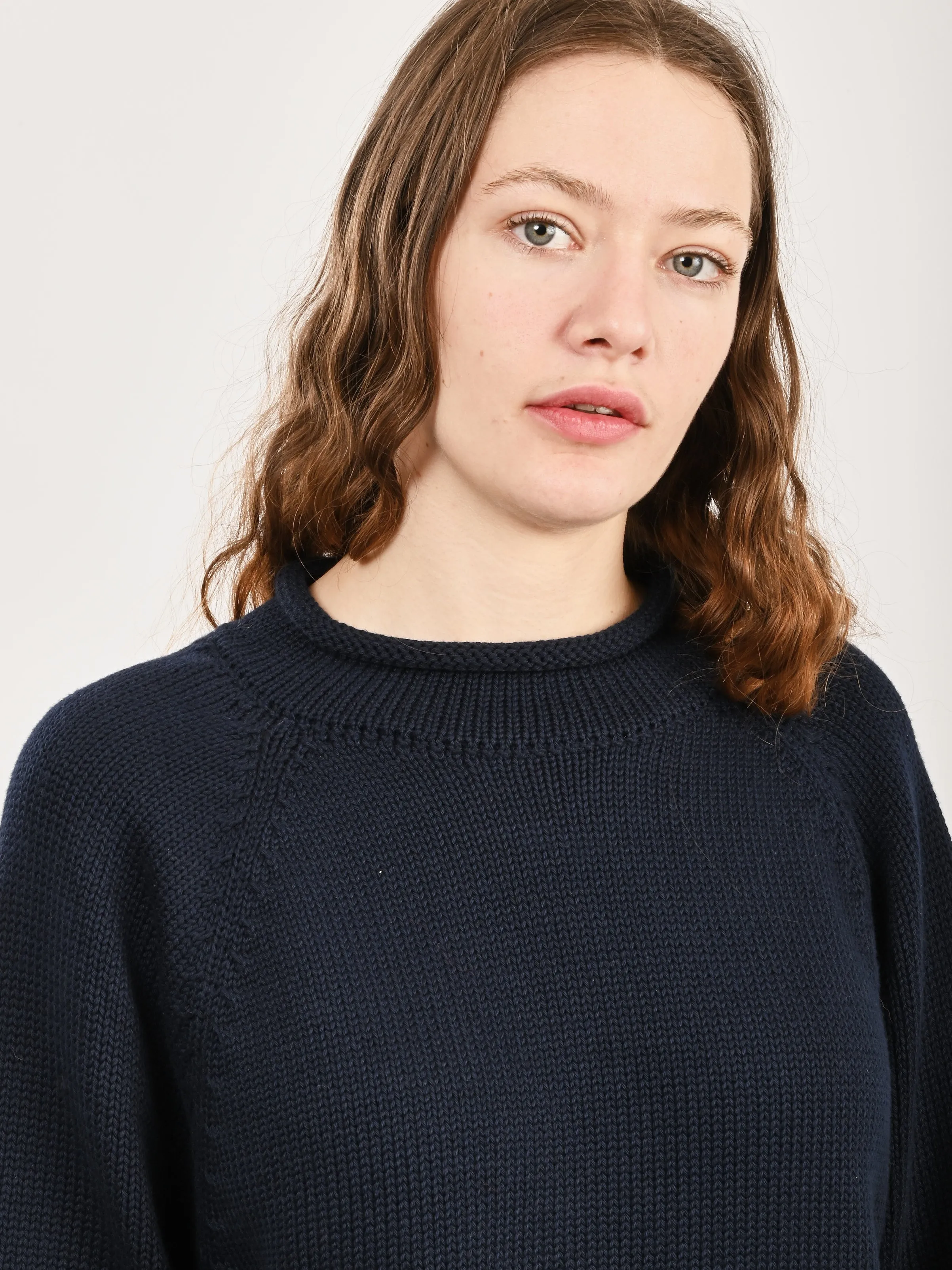 Navy Oversized Cotton Jumper