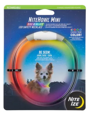 Nite Ize NiteHowl NHOMR-07S-R3 Mini Rechargeable LED Safety Necklace, 9.5 to 14.8 in L Collar, 1 in W Collar, Polymer :CD: QUANTITY: 1