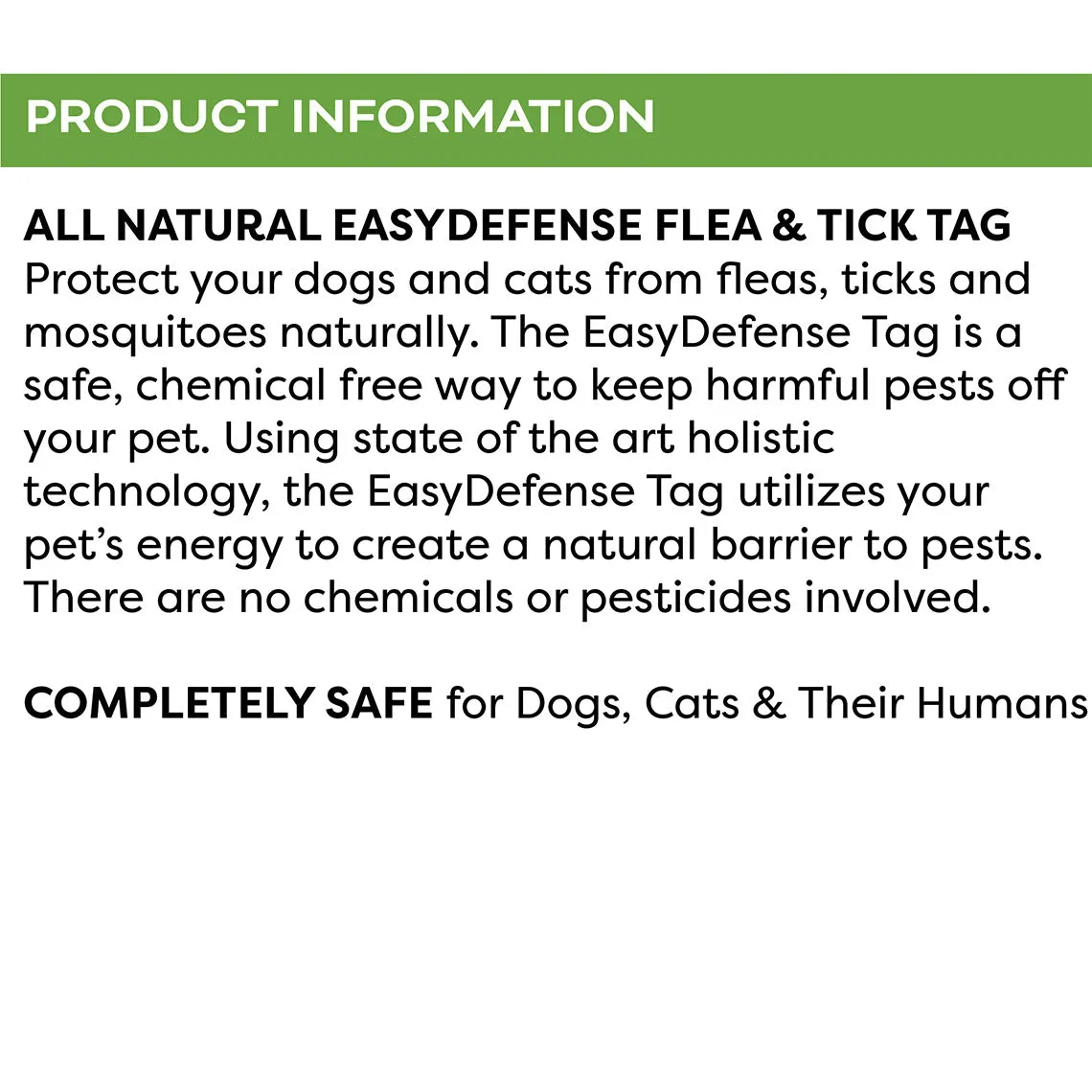 Only Natural Pet Easy Defense Flea & Tick Tag for Dogs & Cats