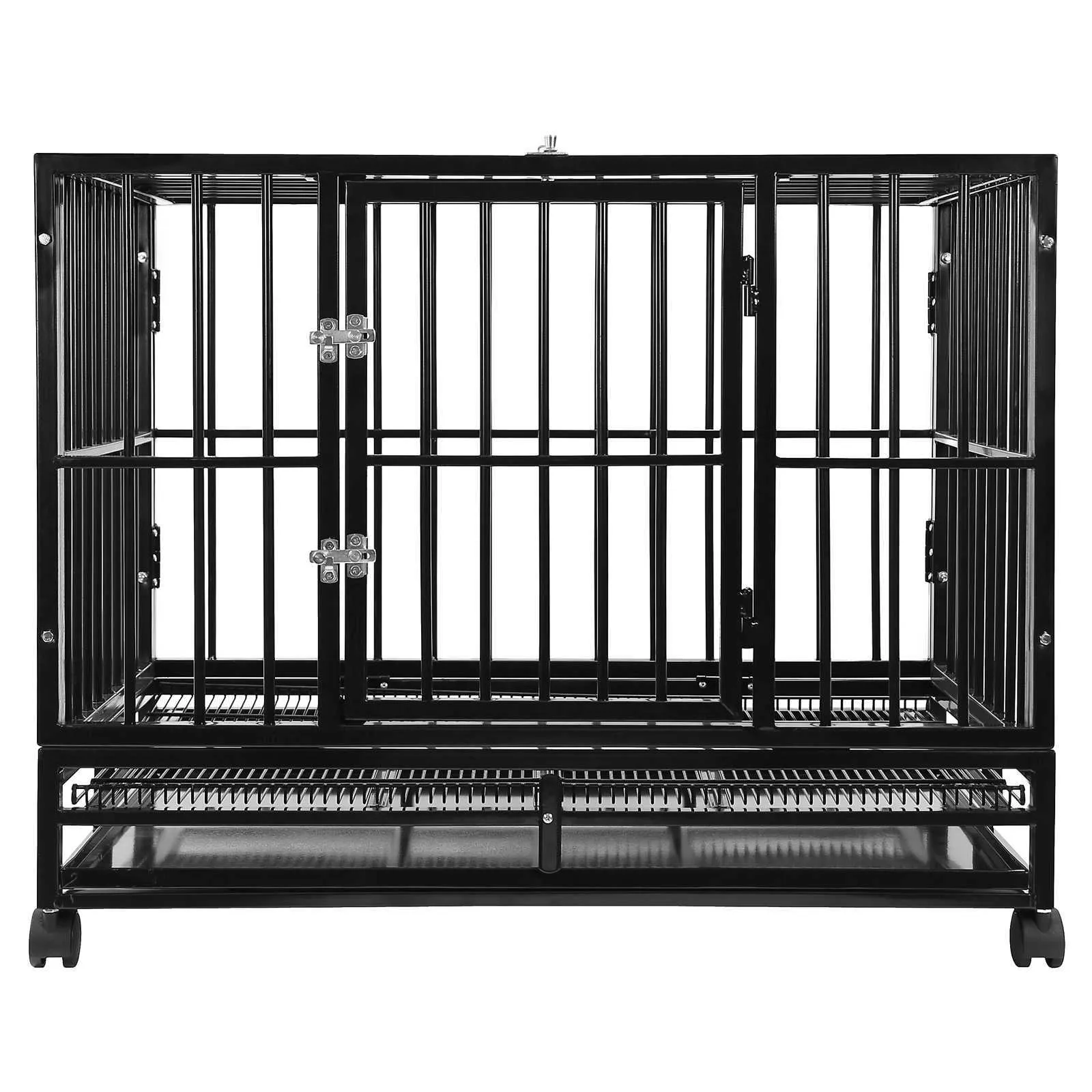 OPEN BOX - 36" Heavy Duty Dog Cage Crate Kennel - Black