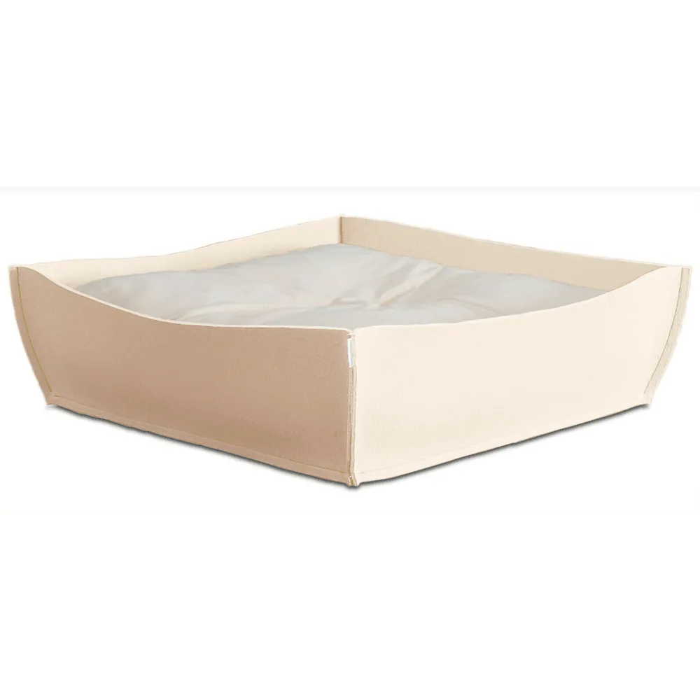 Orthopedic Dog Bed by Pet Interiors - Cream Felt Bowl