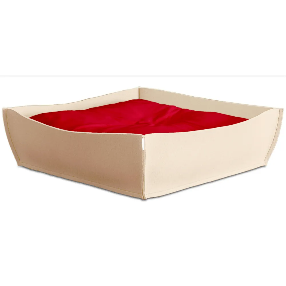 Orthopedic Dog Bed by Pet Interiors - Cream Felt Bowl