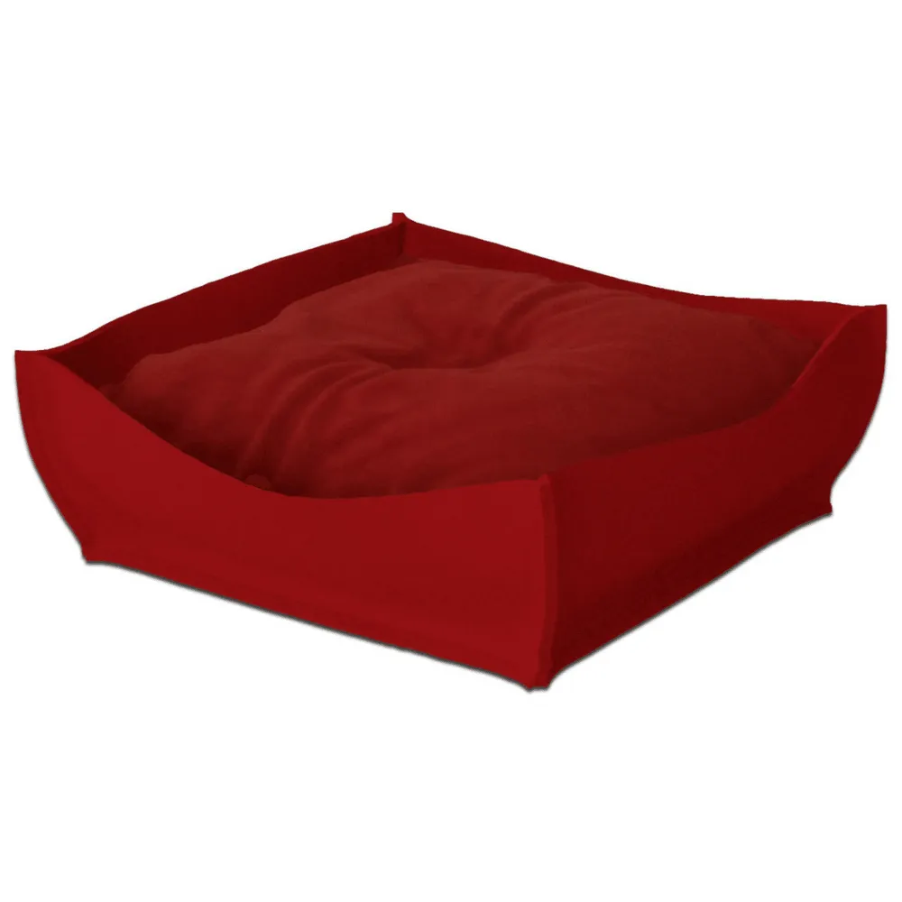 Orthopedic Pet Bed By Pet Interiors - Red Felt Bowl