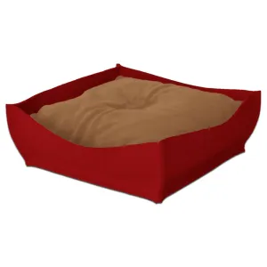 Orthopedic Pet Bed By Pet Interiors - Red Felt Bowl