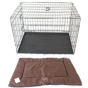 Pet Crate   Brown Waterproof Mat - Puppy Dog Cat Rabbit Hamster Kennel