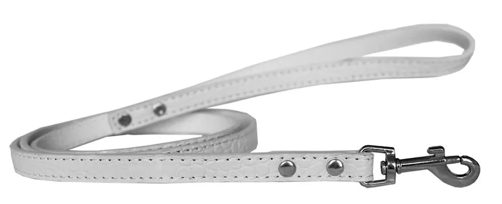 Plain Croc Leash White 1-2'' Wide X 4' Long