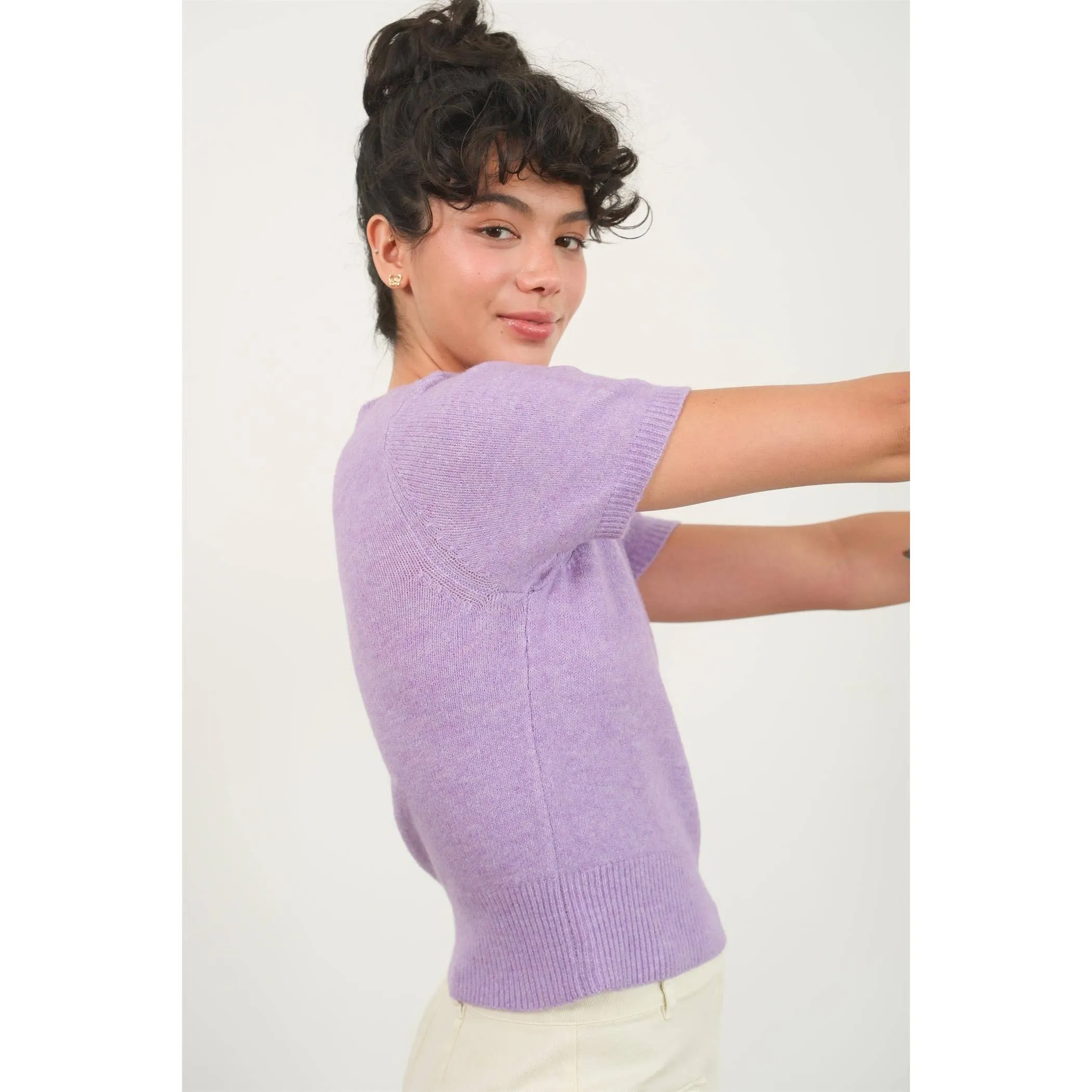 Quarter Knit Sweater - Lavender