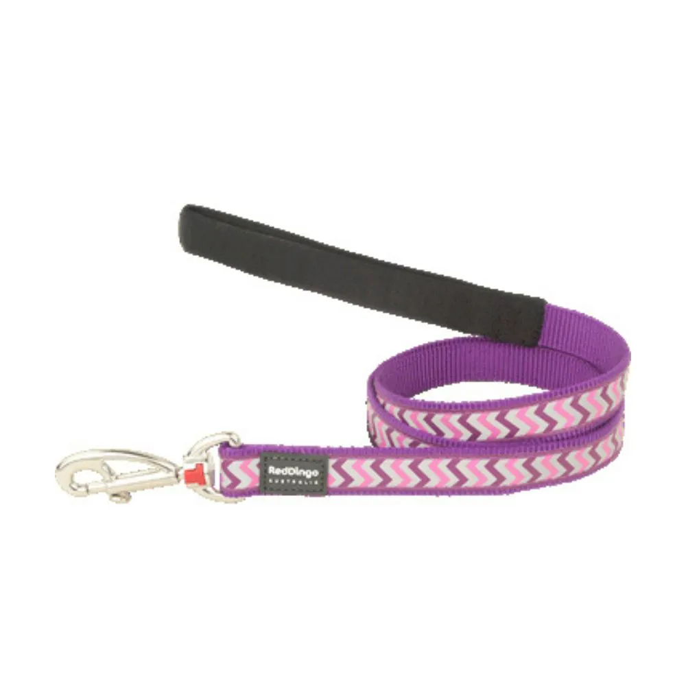 Red Dingo Dog Reflective Ziggy Lead Purple 20mm