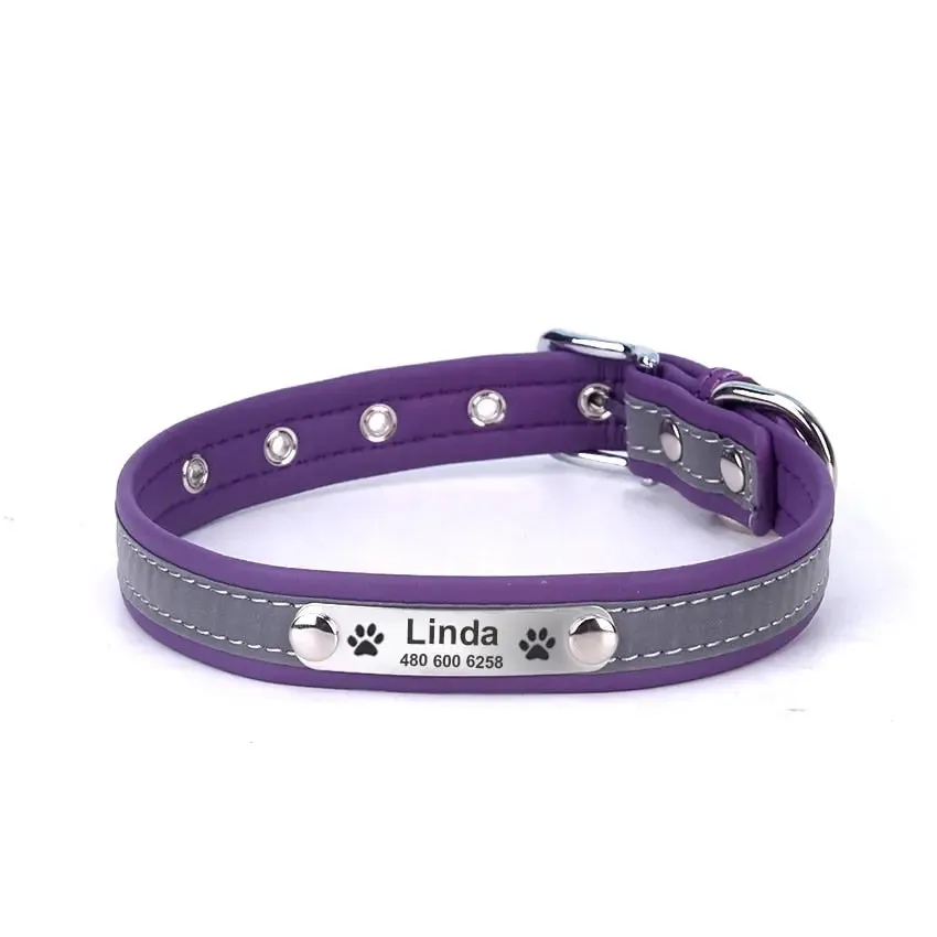 Reflective Dog Collars - Engrave Your Pet's ID