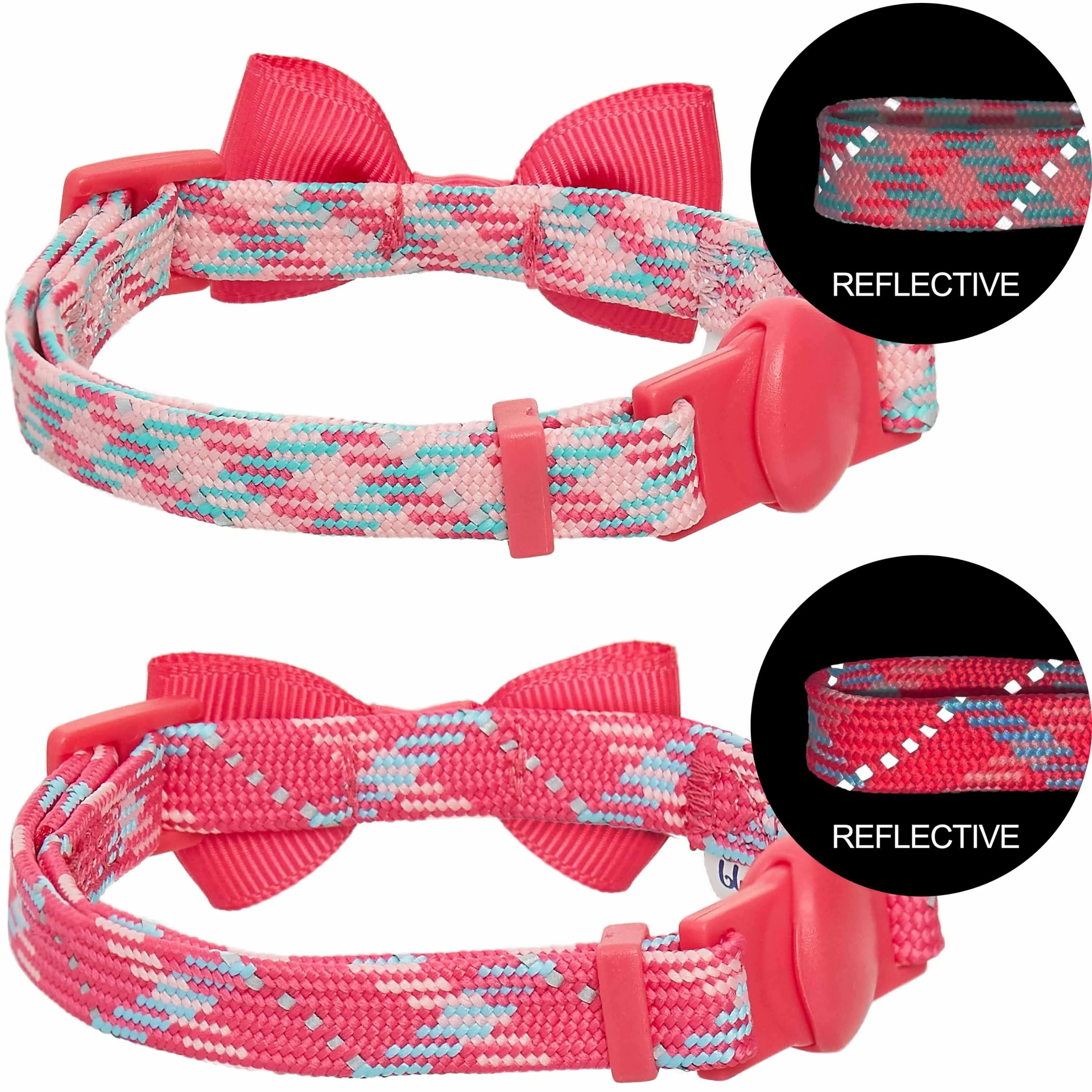 Reflective Striped Cat Collar, 2 Pack