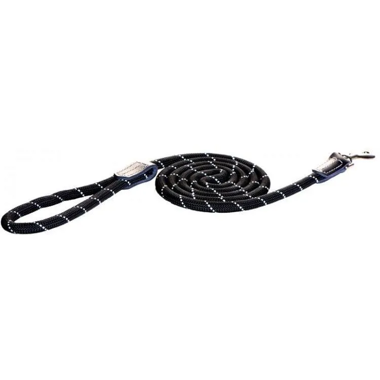 Rogz Classic Large Rope Dog Lead Black