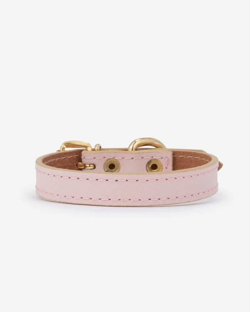 Small Dog Collar in Blush Pink Leather (Made in Italy) (FINAL SALE)