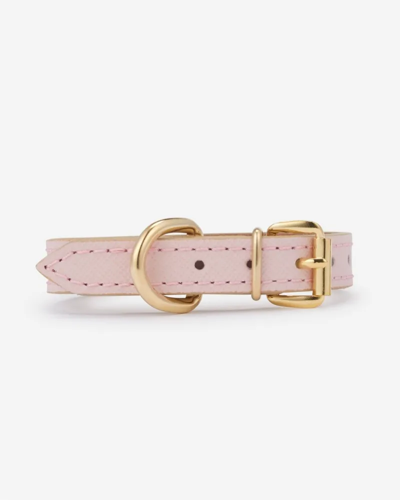 Small Dog Collar in Blush Pink Leather (Made in Italy) (FINAL SALE)