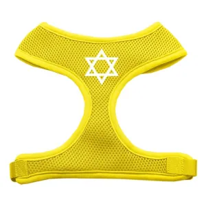 Star of David Screen Print Soft Mesh Harness Yellow Large