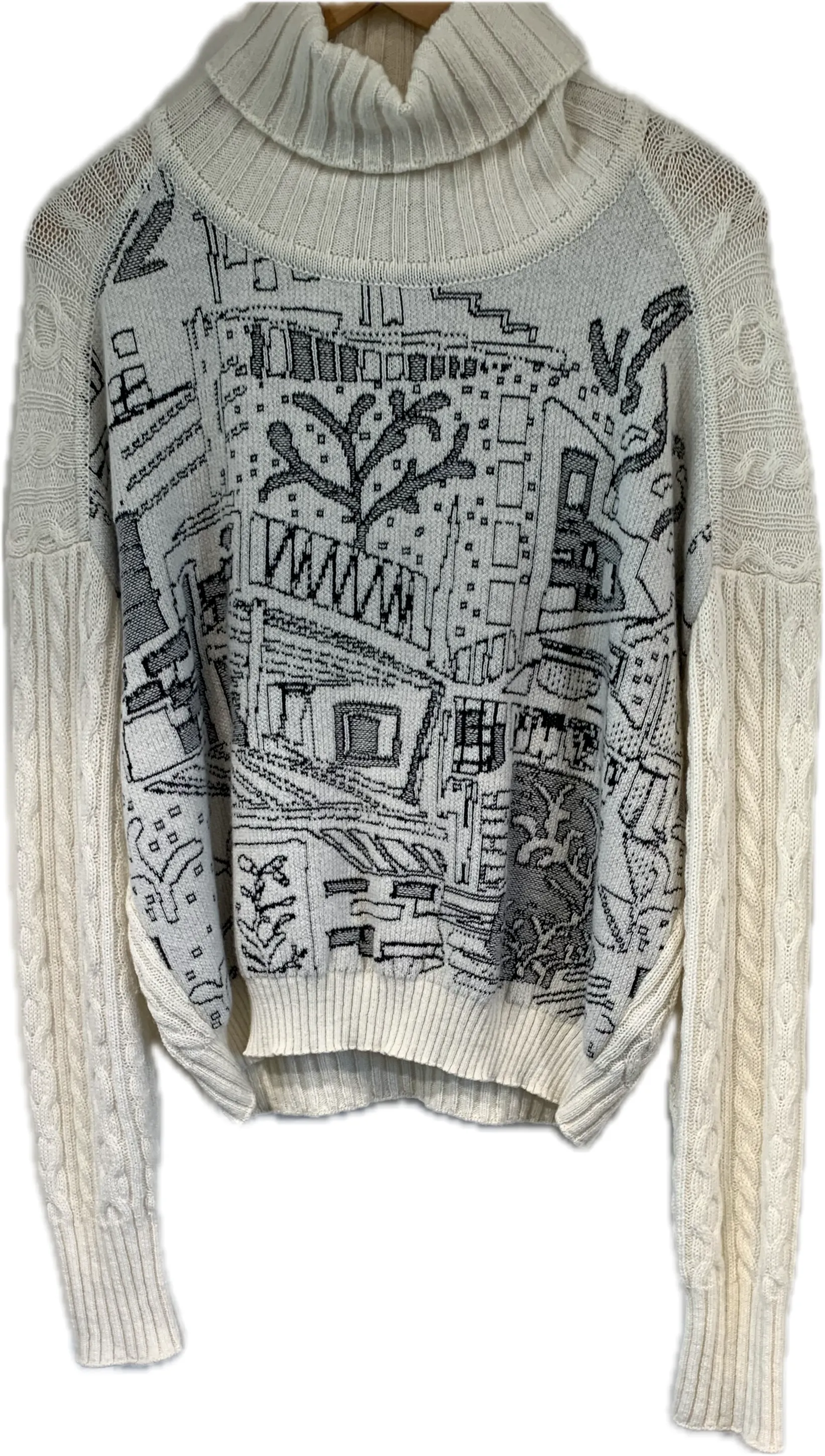 Structure Rolled-Neck Pullover, Favela Motif