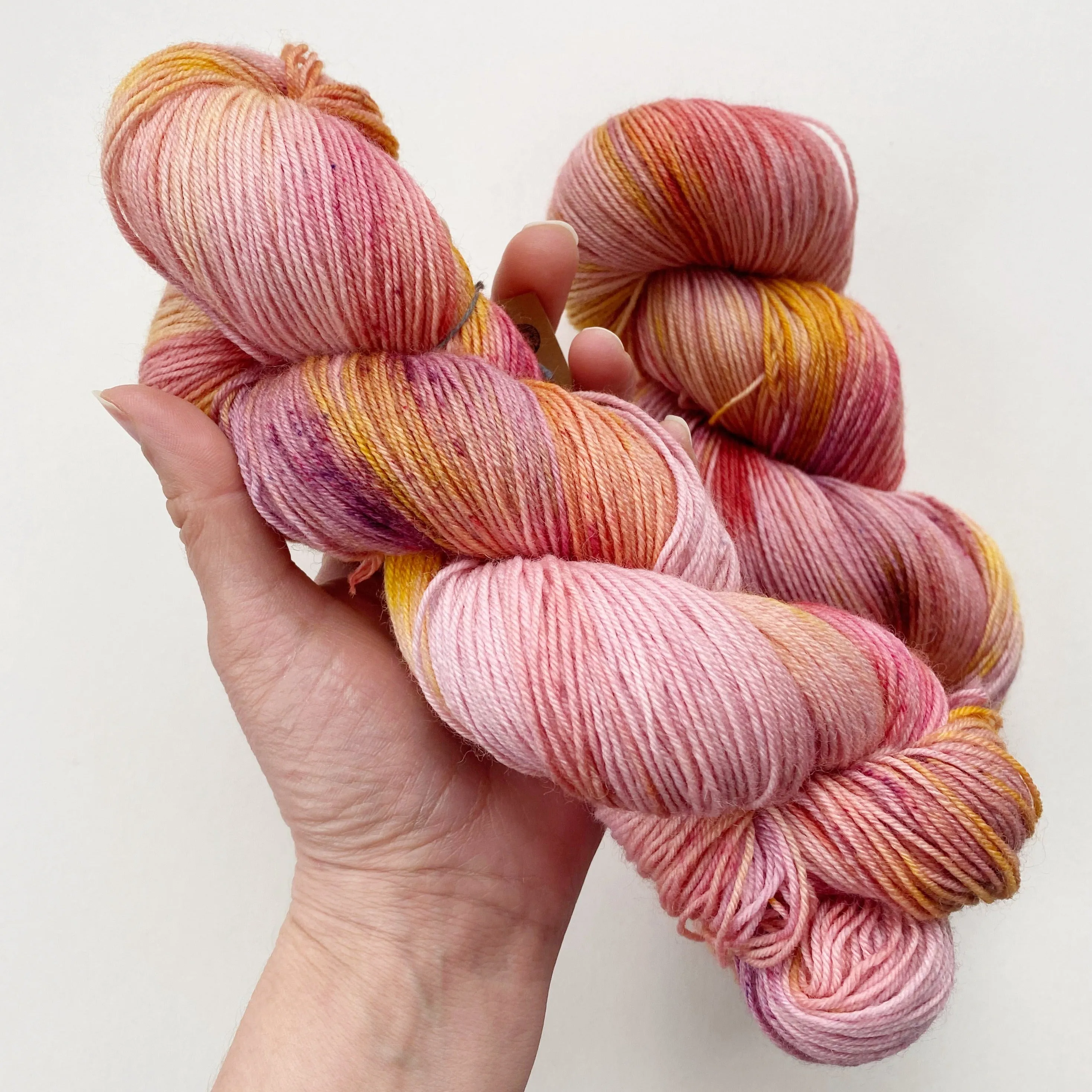 Summer Sunet Hand-Dyed Superwash Merino Sock Yarn