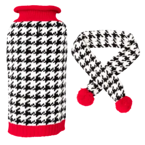 Sweater & Scarf Set | Houndstooth