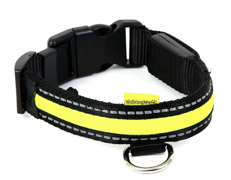 WalkingMate New Green Soft Nylon LED Collar Large