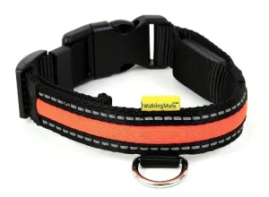 WalkingMate New Orange Soft Nylon LED Collar Large