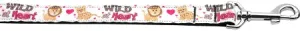 Wild At Heart Nylon Dog Leash 5-8 Inch Wide 4ft Long